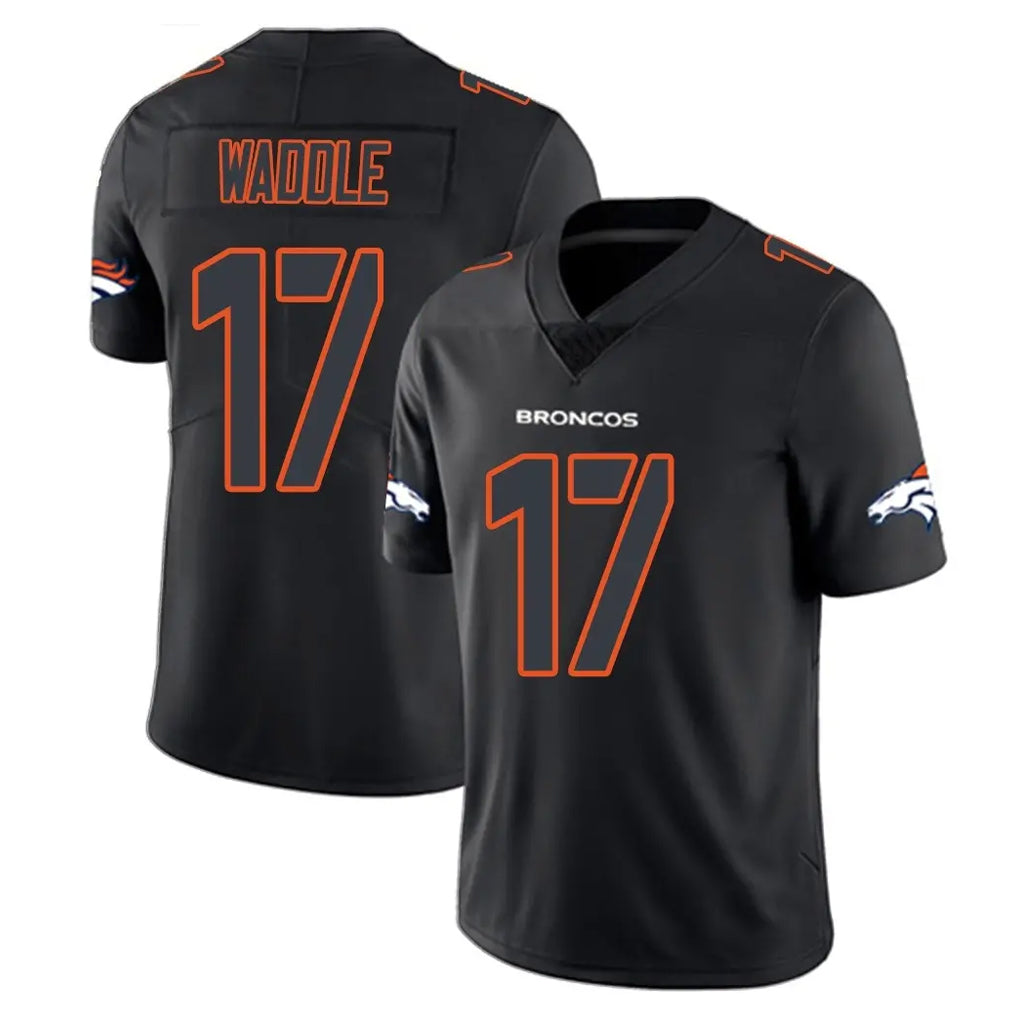 Punc D.Broncos #17 Jaylen Waddle Player Black Impact Limited Game Stitched Jerseys