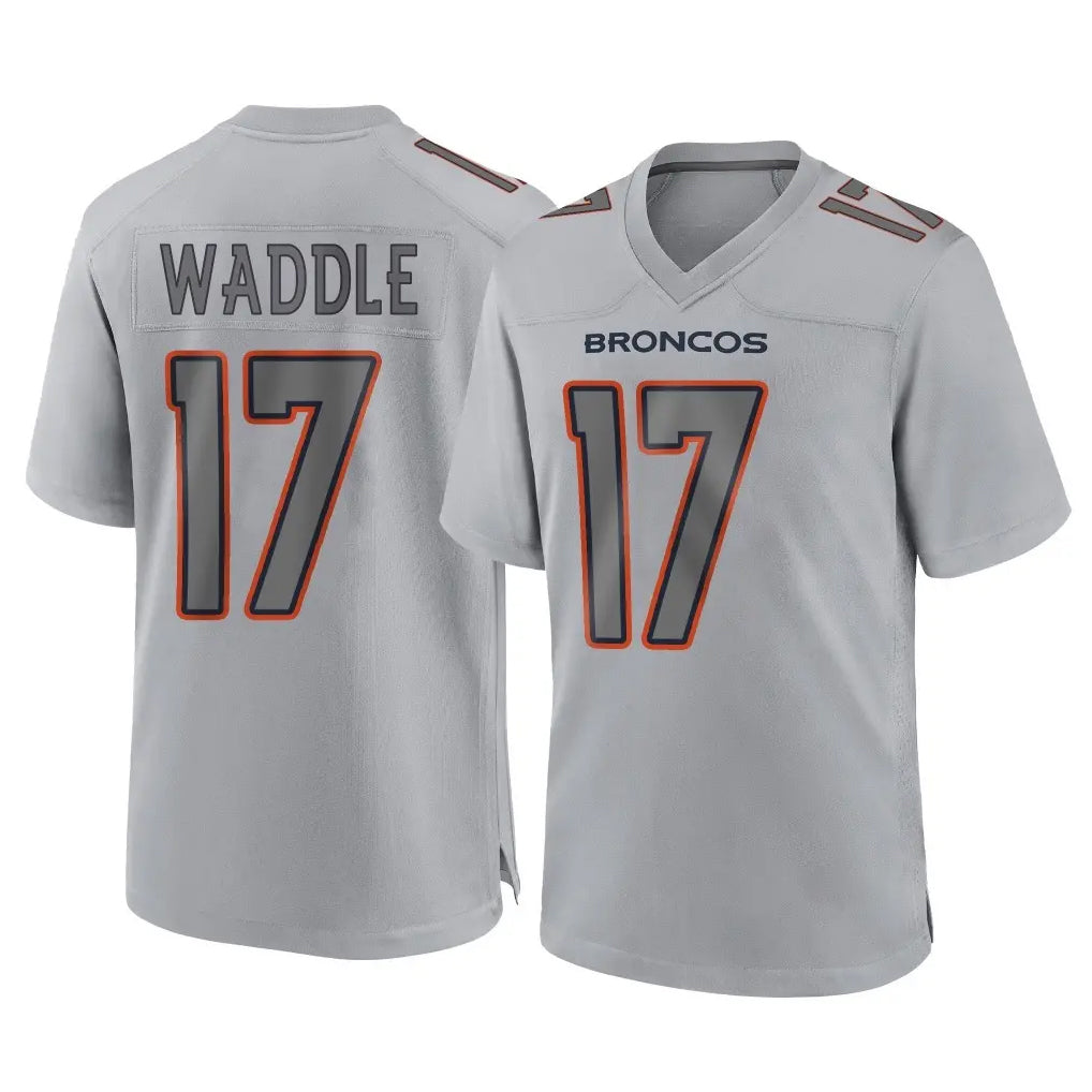 Punc D.Broncos #17 Jaylen Waddle Player Gray Atmosphere Fashion Limited Game Stitched Jerseys