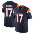 Punc D.Broncos #17 Jaylen Waddle Player Navy Limited Vapor F.U.S.E. Home Game Stitched Jerseys