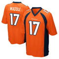 Punc D.Broncos #17 Jaylen Waddle Player Orange Color Home Game Stitched Jerseys