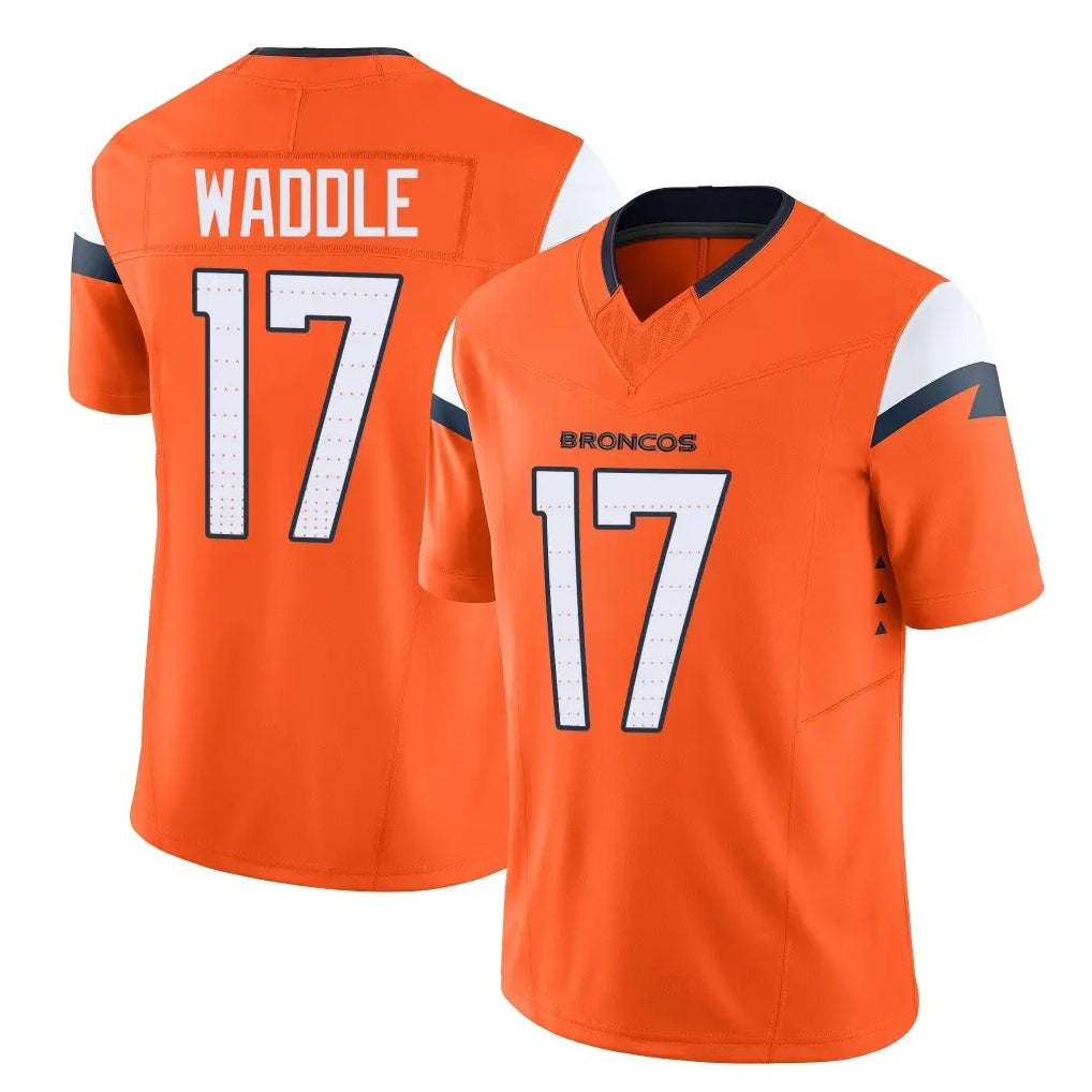 Punc D.Broncos #17 Jaylen Waddle Player Orange Vapor F.U.S.E. Limited Home Game Stitched Jerseys