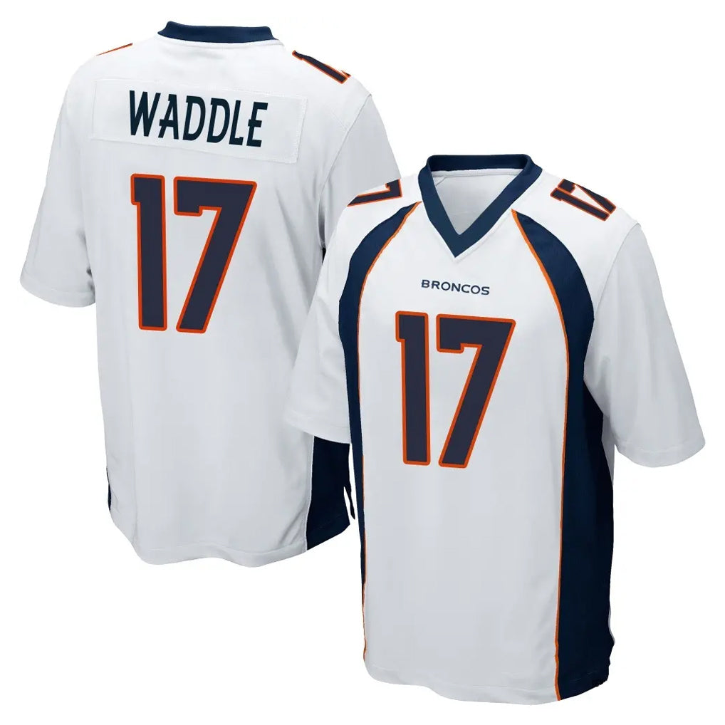 Punc D.Broncos #17 Jaylen Waddle Player White Game Stitched Jerseys