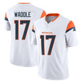 Punc D.Broncos #17 Jaylen Waddle Player White Limited Vapor F.U.S.E. Home Game Stitched Jerseys