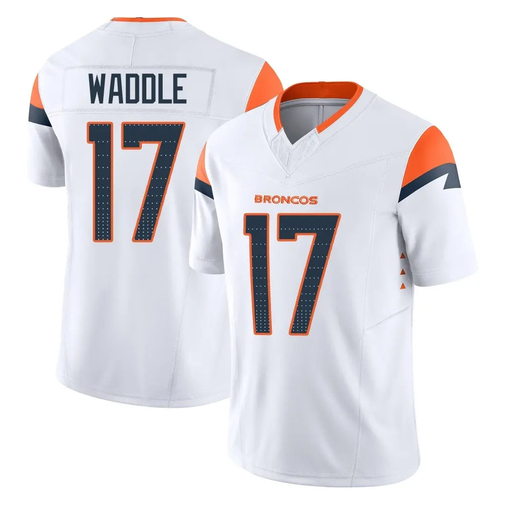 Punc D.Broncos #17 Jaylen Waddle Player White Limited Vapor F.U.S.E. Home Game Stitched Jerseys