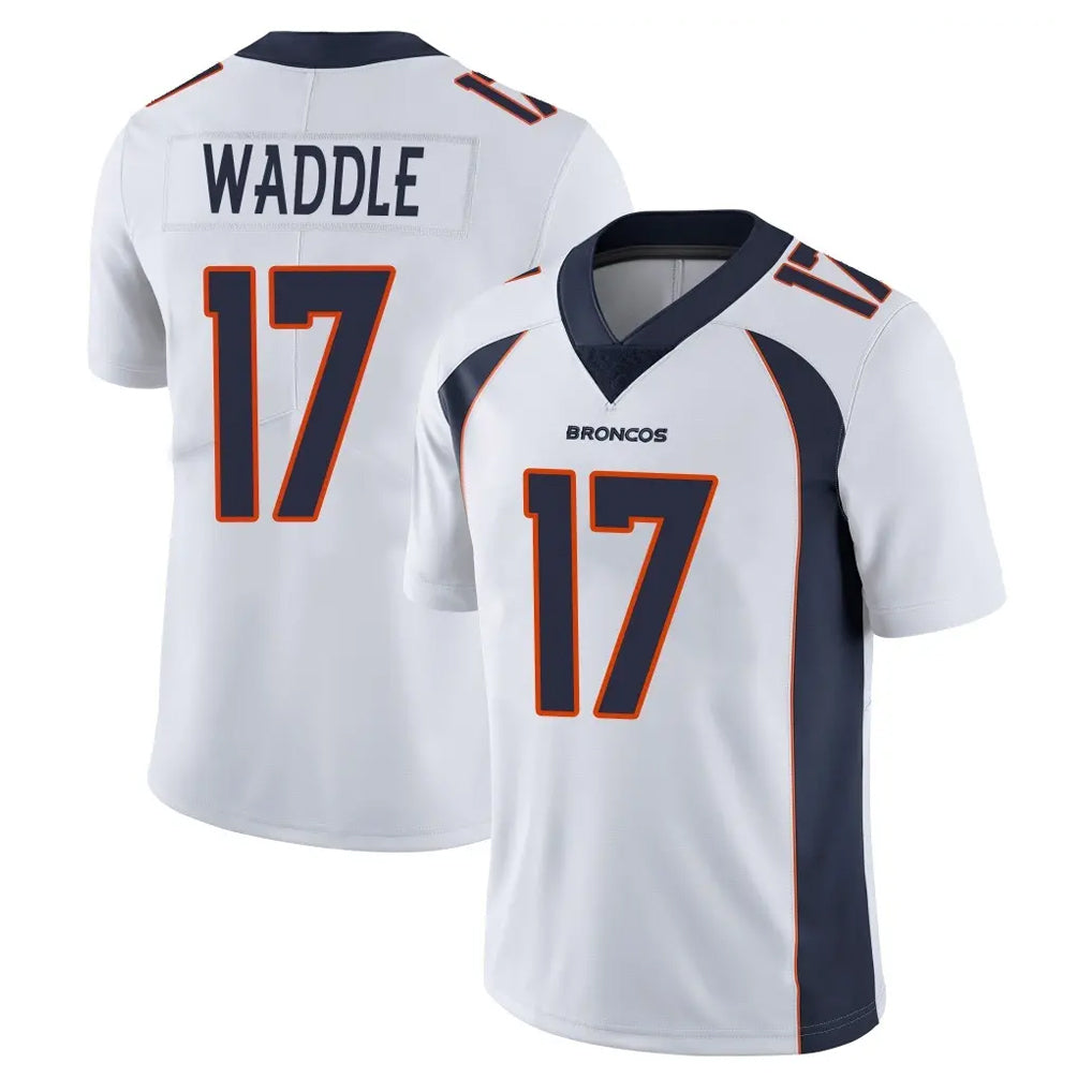Punc D.Broncos #17 Jaylen Waddle Player White Vapor Untouchable Limited Home Game Stitched Jerseys