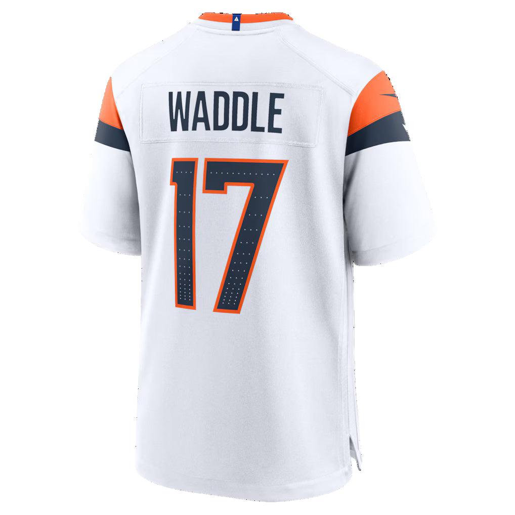 Punc D.Broncos #17 Jaylen Waddle White Game Stitched Jerseys