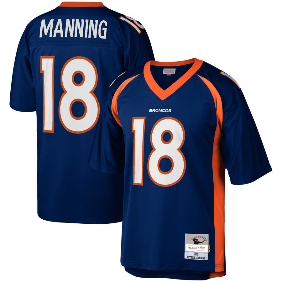 Punc D.Broncos #18 Peyton Manning Player Mitchell & Ness Navy Legacy Replica Stitched  Jerseys