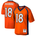 Punc D.Broncos #18 Peyton Manning Player Mitchell & Ness Orange Legacy Replica Stitched Jerseys