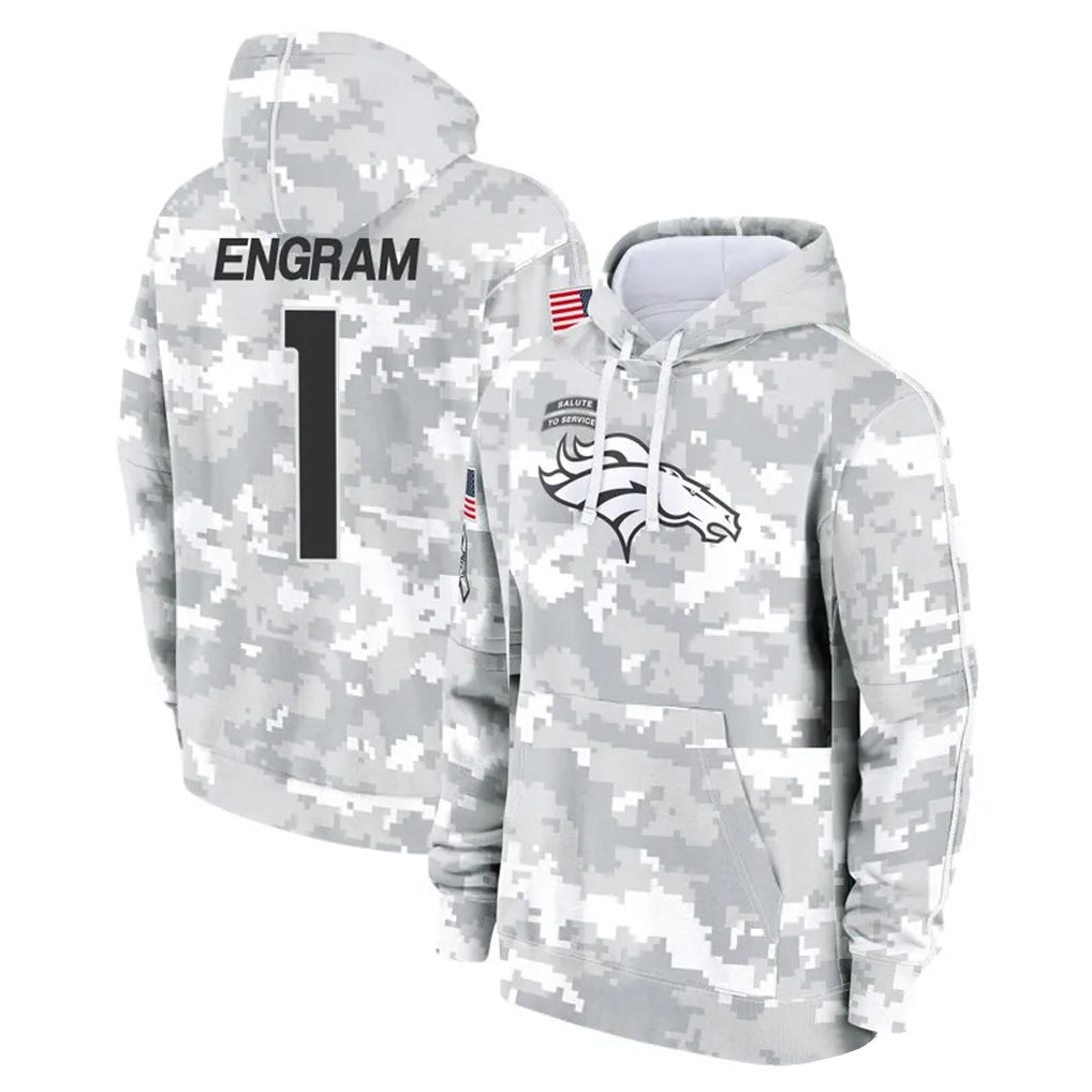 Punc D.Broncos #1 Evan Engram Player Arctic Camo Salute to Service Hoodies Limited Game Stitched Jerseys