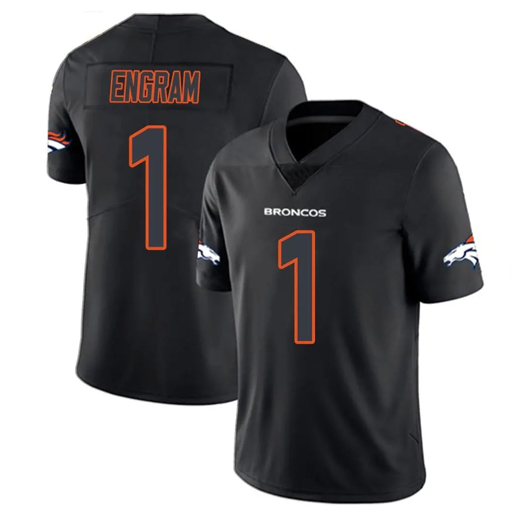 Punc D.Broncos #1 Evan Engram Player Black Impact Limited Game Stitched Jerseys