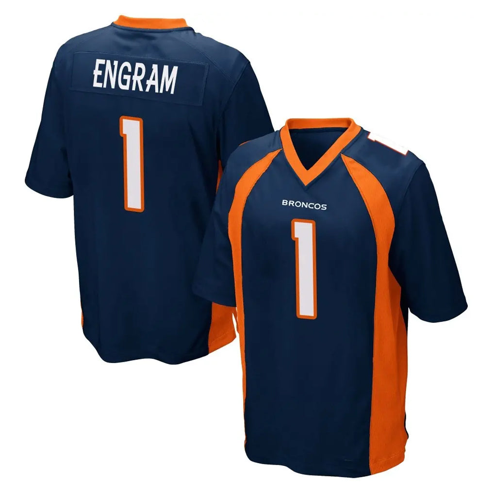 Punc D.Broncos #1 Evan Engram Player Navy Game Stitched Jerseys