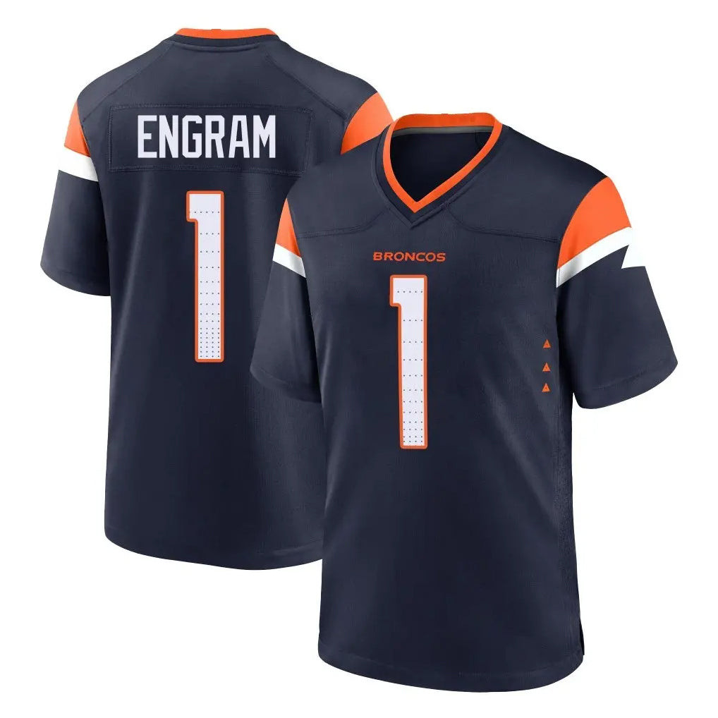 Punc D.Broncos #1 Evan Engram Player Navy Home Game Stitched Jerseys