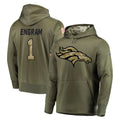 Punc D.Broncos #1 Evan Engram Player Olive Salute to Service Pullover Hoodies Home Game Stitched Jerseys