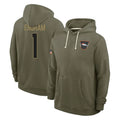 Punc D.Broncos #1 Evan Engram Player Olive Salute to Service Pullover Hoodies Limited Stitched Jerseys