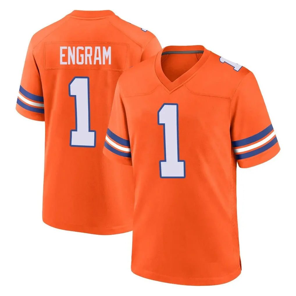 Punc D.Broncos #1 Evan Engram Player Orange Alternate Collection Throwback Game Stitched Jerseys