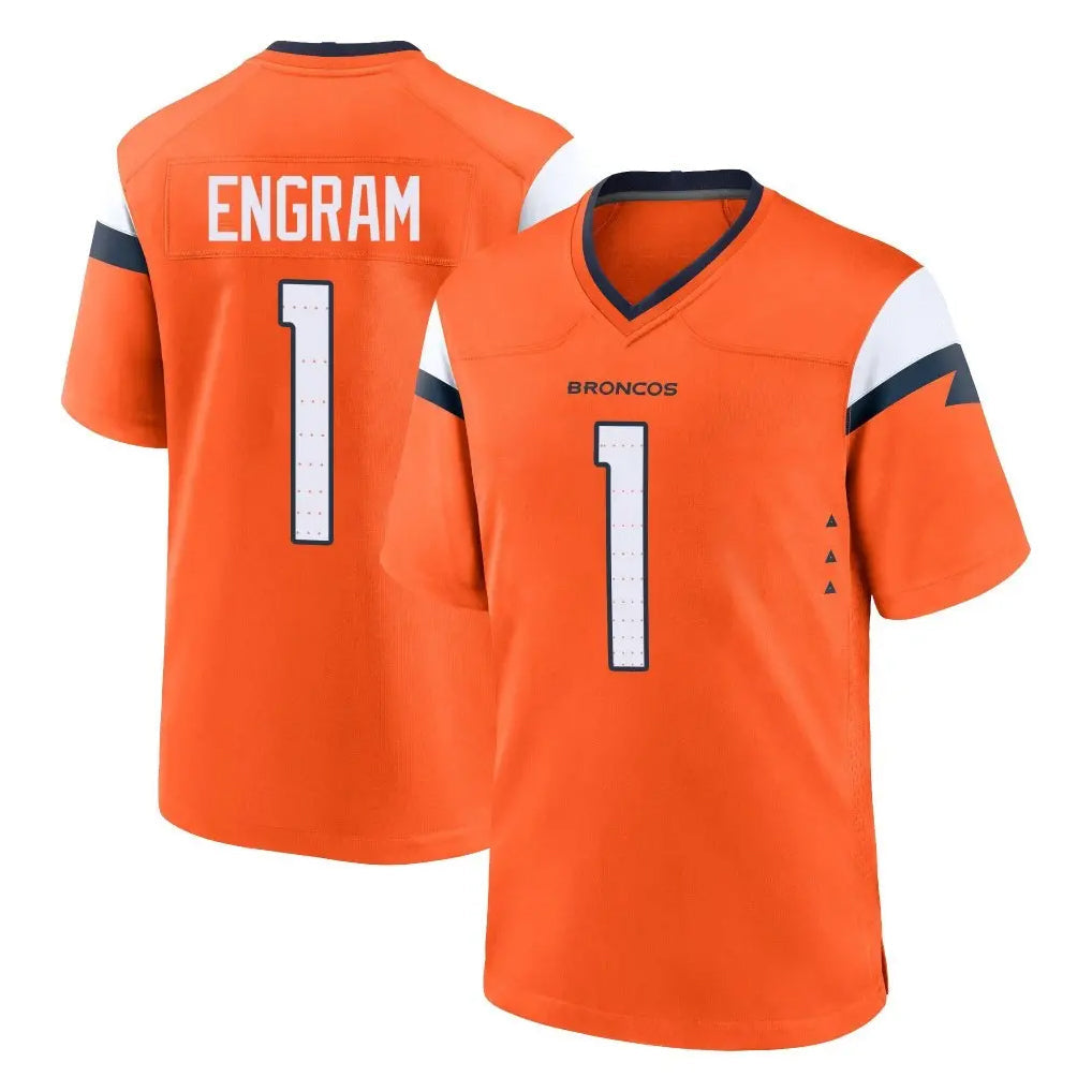 Punc D.Broncos #1 Evan Engram Player Orange Home Game Stitched Jerseys