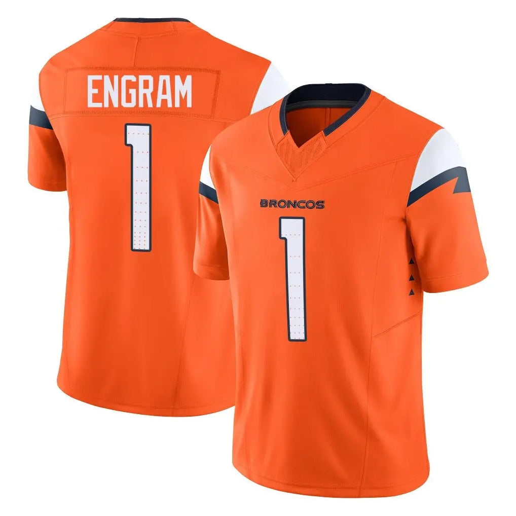 Punc D.Broncos #1 Evan Engram Player Orange Vapor F.U.S.E. Limited Home Game Stitched Jerseys