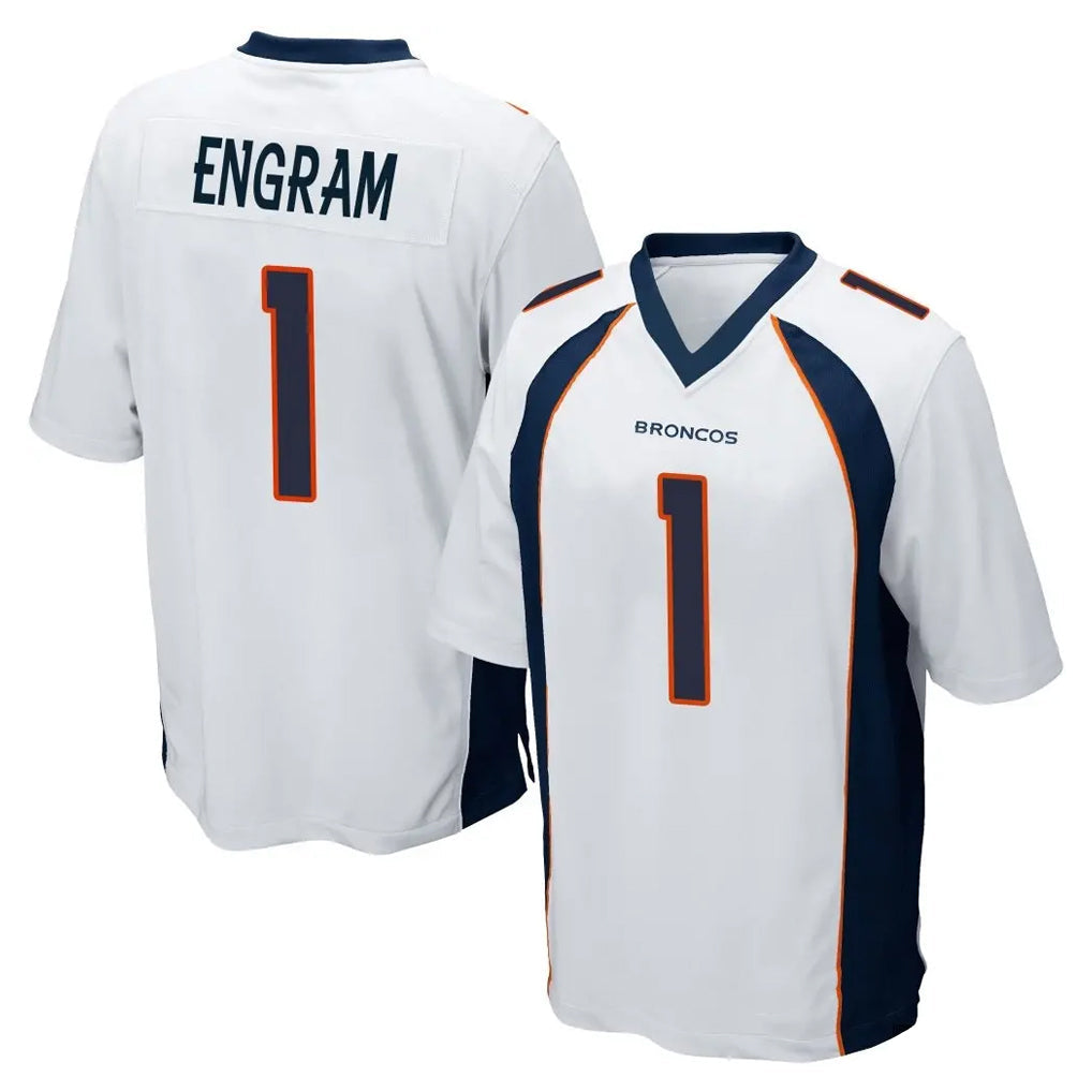 Punc D.Broncos #1 Evan Engram Player White Game Stitched Jerseys