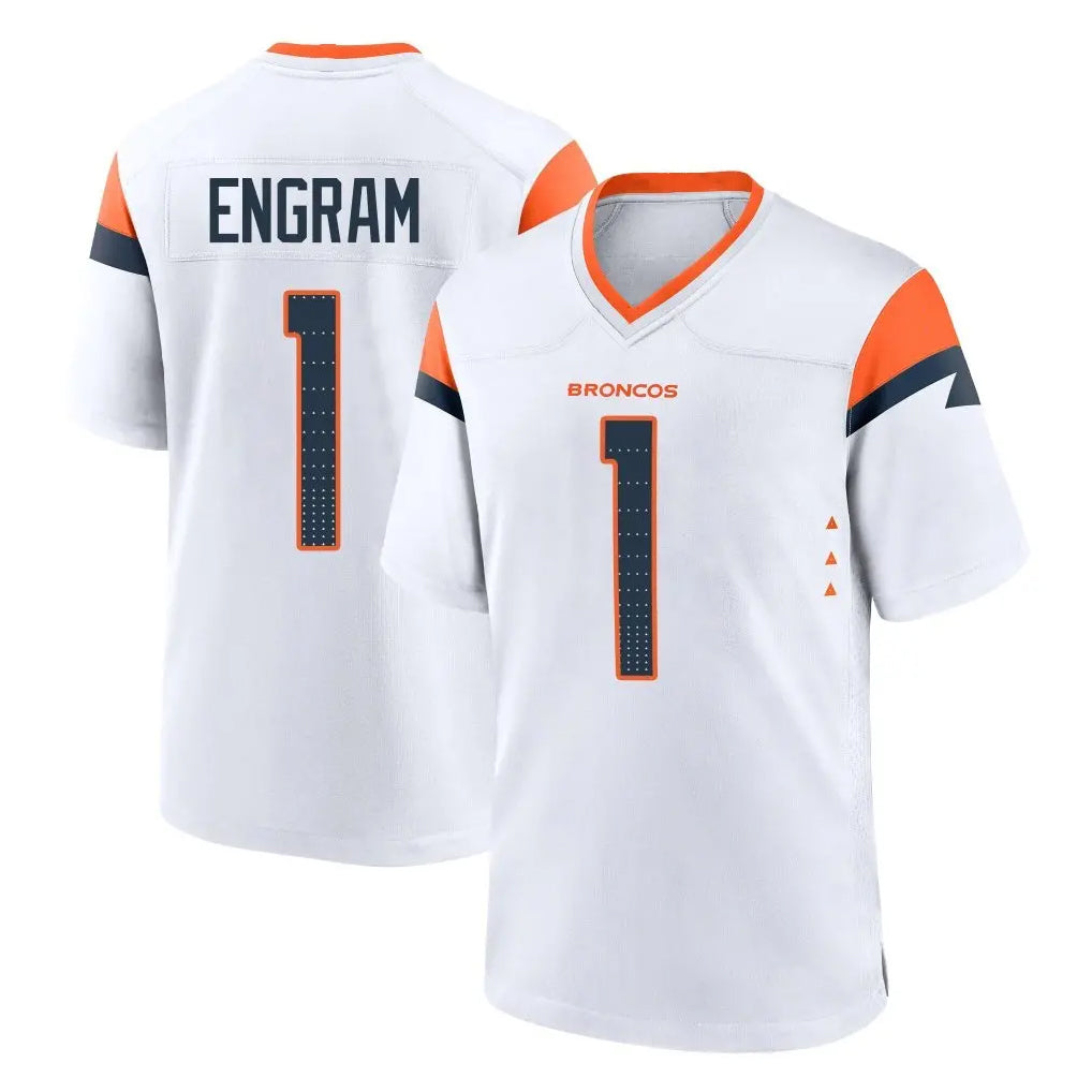 Punc D.Broncos #1 Evan Engram Player White Home Game Stitched Jerseys