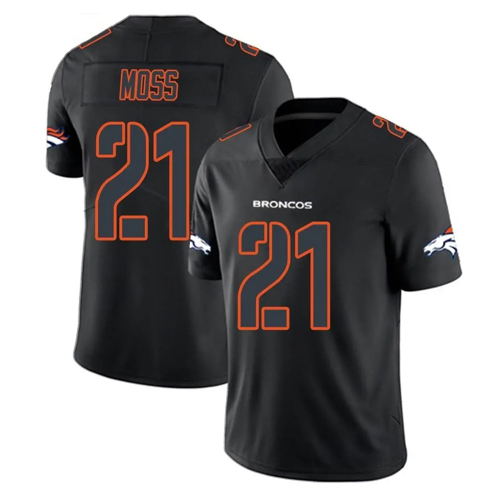 Punc D.Broncos #21 Riley Moss Player Black Impact Limited Game Stitched Jerseys
