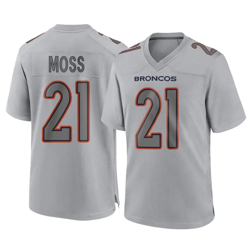 Punc D.Broncos #21 Riley Moss Player Gray Atmosphere Fashion Limited Game Stitched Jerseys
