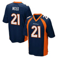 Punc D.Broncos #21 Riley Moss Player Navy Game Stitched Jerseys