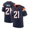 Punc D.Broncos #21 Riley Moss Player Navy Home Game Stitched Jerseys