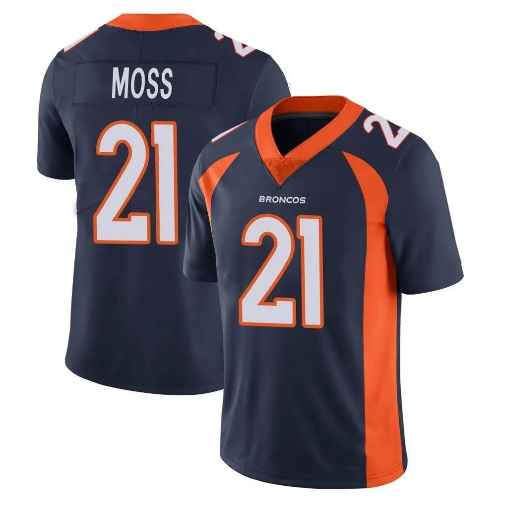 Punc D.Broncos #21 Riley Moss Player Navy Vapor Untouchable Limited Game Stitched Jerseys