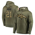 Punc D.Broncos #21 Riley Moss Player Olive Salute to Service Pullover Hoodies Home Game Stitched Jerseys