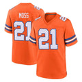 Punc D.Broncos #21 Riley Moss Player Orange Alternate Collection Throwback Game Stitched Jerseys