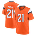 Punc D.Broncos #21 Riley Moss Player Orange Home Game Stitched Jerseys