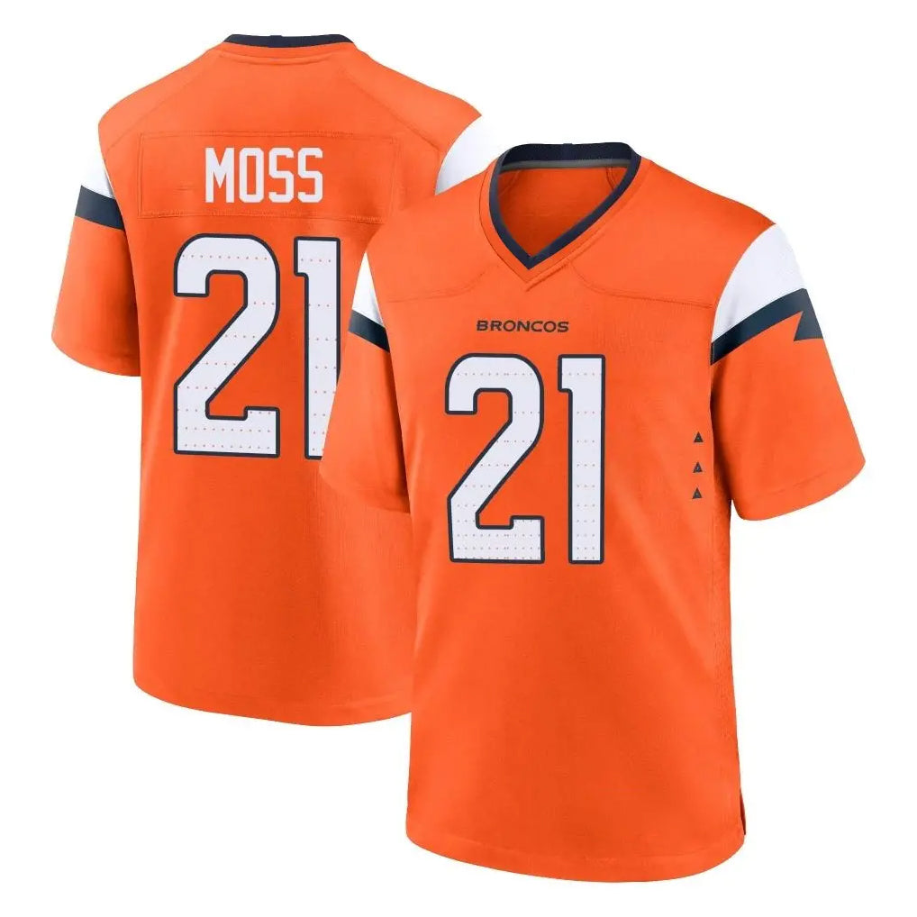 Punc D.Broncos #21 Riley Moss Player Orange Home Game Stitched Jerseys