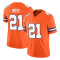 Punc D.Broncos #21 Riley Moss Player Orange Limited Alternate Vapor F.U.S.E. Throwback Game Stitched Jerseys