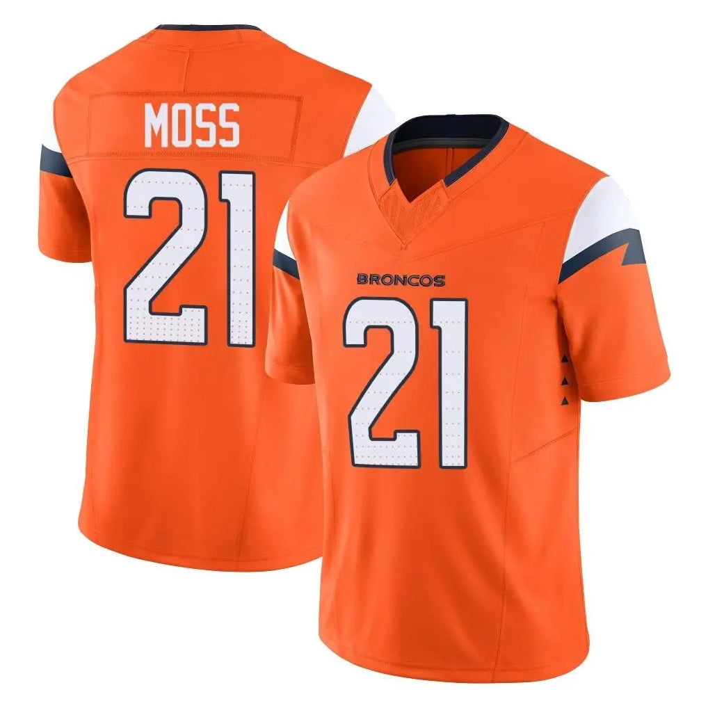 Punc D.Broncos #21 Riley Moss Player Orange Vapor F.U.S.E. Limited Home Game Stitched Jerseys