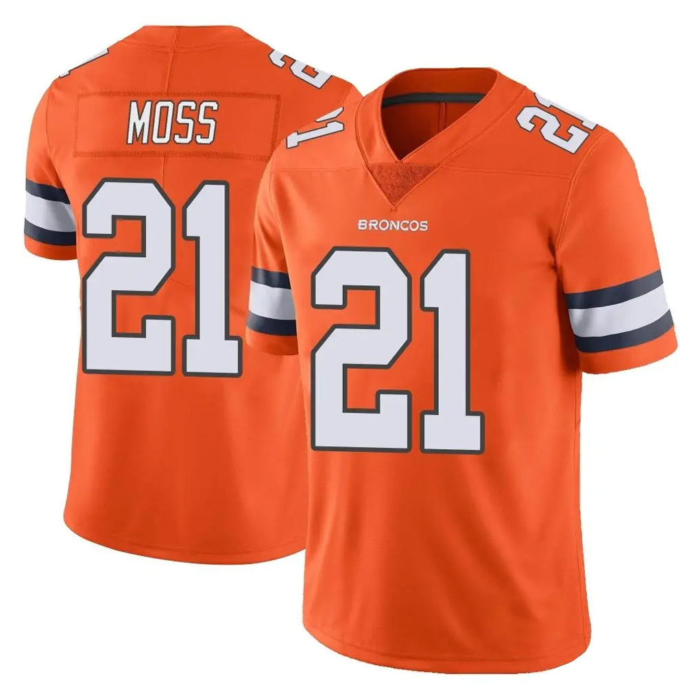 Punc D.Broncos #21 Riley Moss Player Orange Vapor Untouchable Limited Home Game Stitched Jerseys