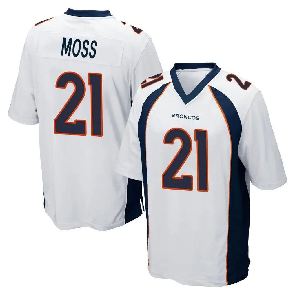 Punc D.Broncos #21 Riley Moss Player White Game Stitched Jerseys