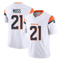Punc D.Broncos #21 Riley Moss Player White Limited Vapor F.U.S.E. Home Game Stitched Jerseys