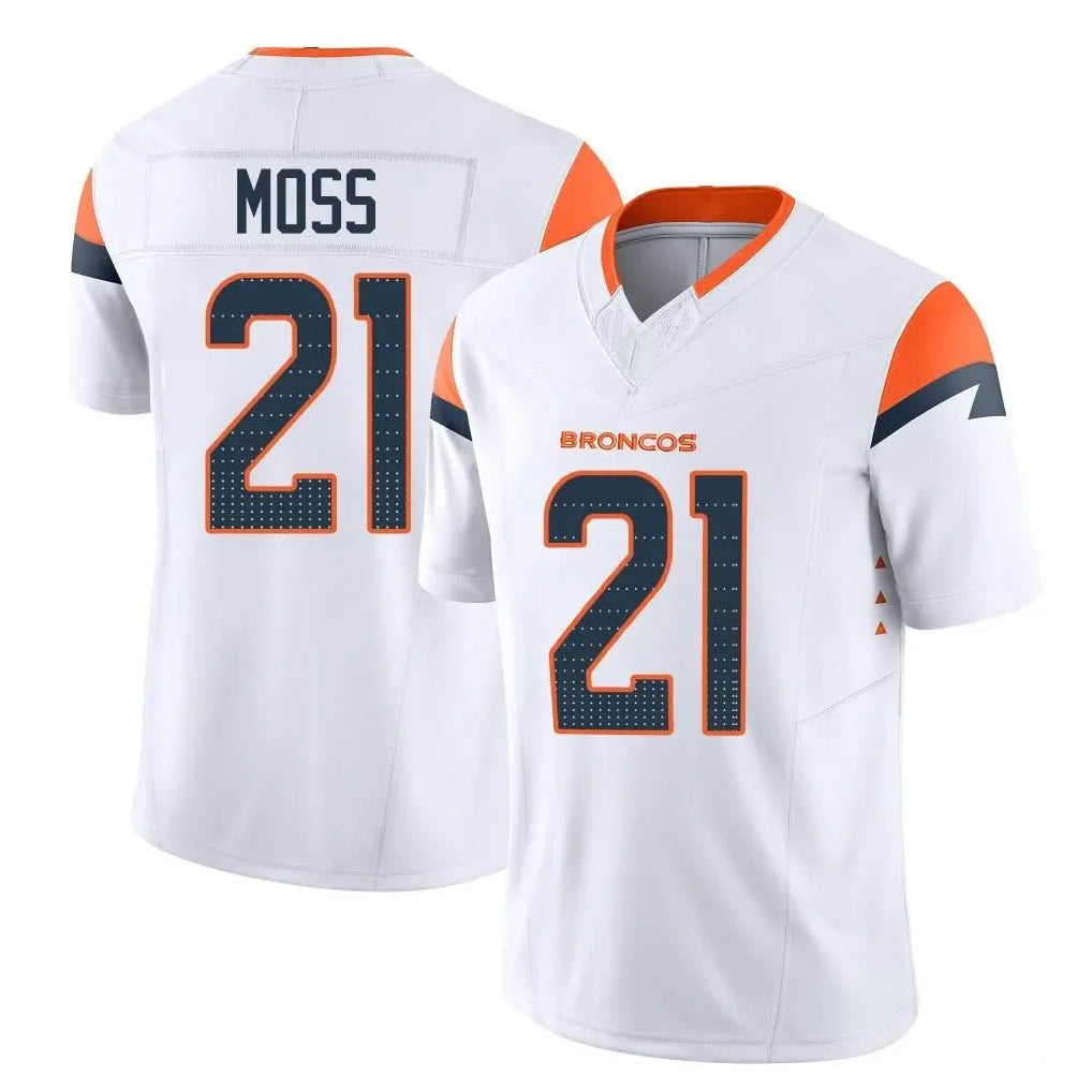Punc D.Broncos #21 Riley Moss Player White Limited Vapor F.U.S.E. Home Game Stitched Jerseys