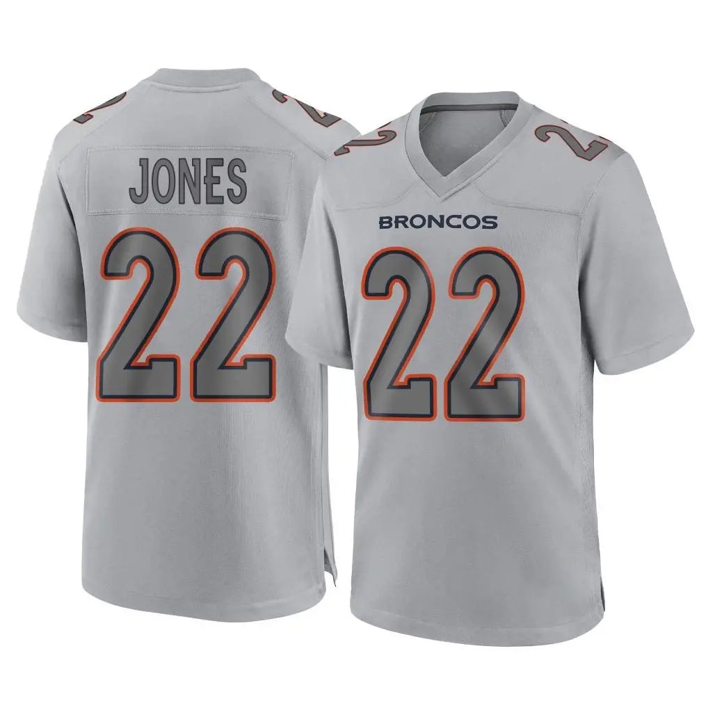 Punc D.Broncos #22 Brandon Jones Player Gray Atmosphere Fashion Limited Game Stitched Jerseys
