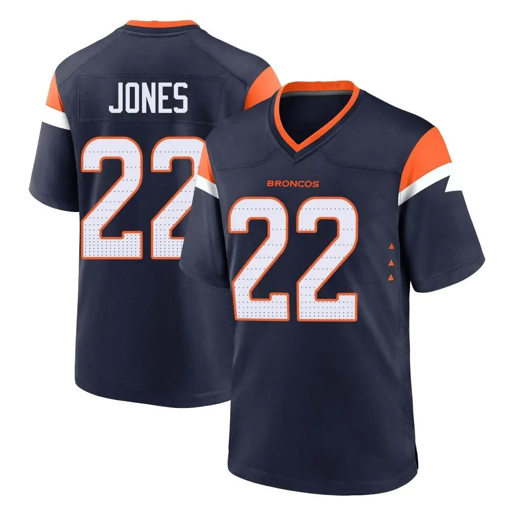Punc D.Broncos #22 Brandon Jones Player Navy Home Game Stitched Jerseys