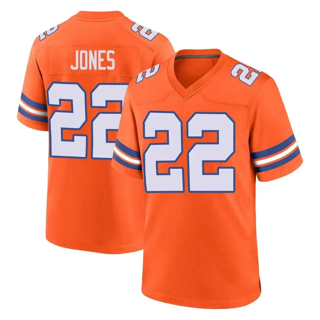 Punc D.Broncos #22 Brandon Jones Player Orange Alternate Collection Throwback Game Stitched Jerseys