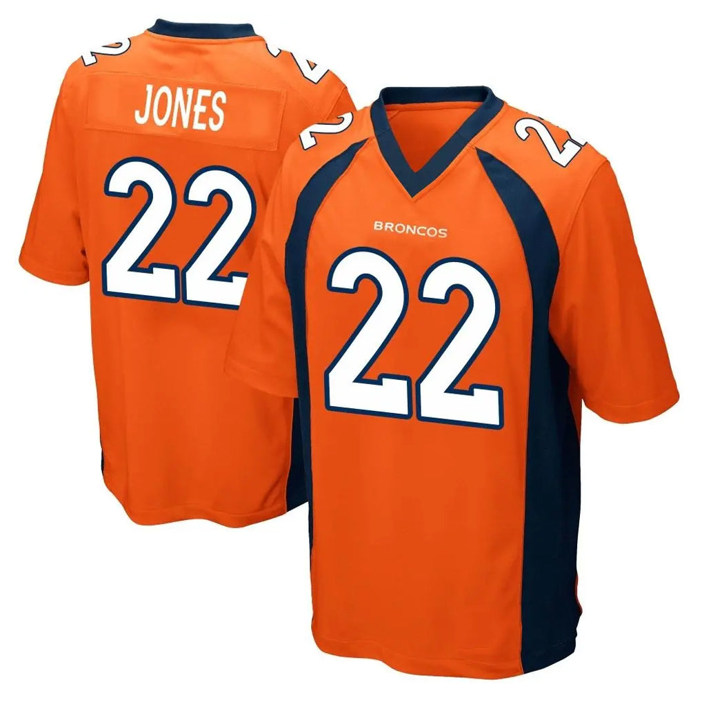 Punc D.Broncos #22 Brandon Jones Player Orange Color Home Game Stitched Jerseys