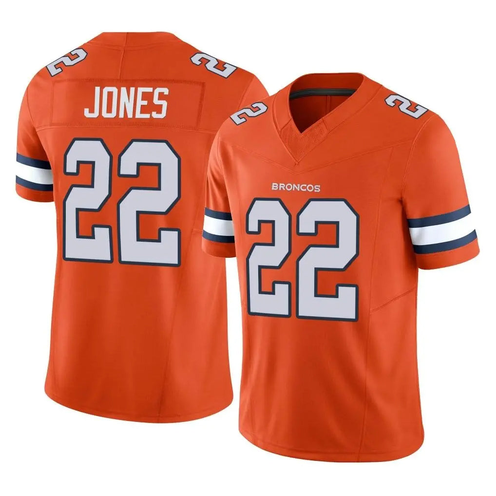 Punc D.Broncos #22 Brandon Jones Player Orange Limited Alternate Vapor F.U.S.E. Throwback Game Stitched Jerseys