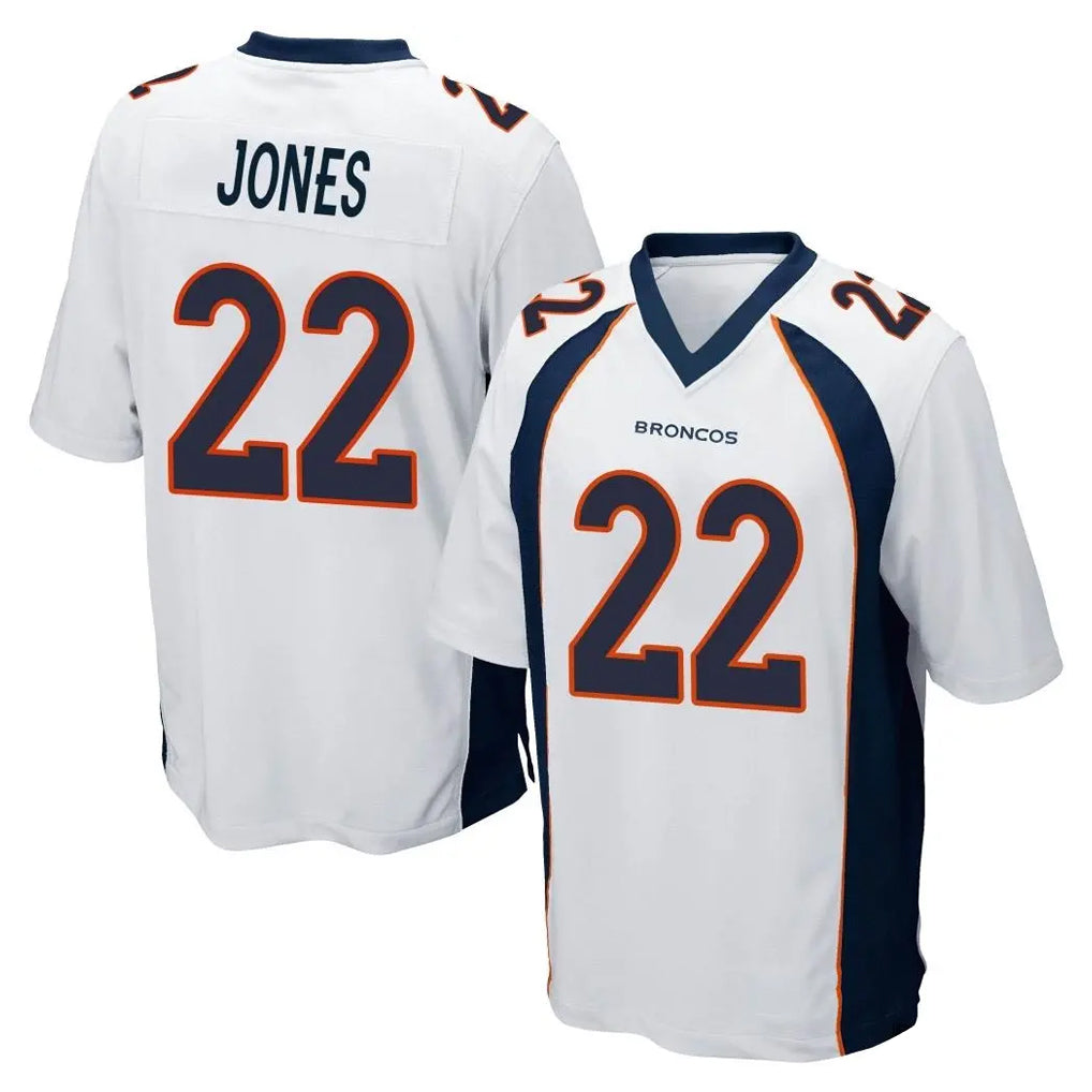 Punc D.Broncos #22 Brandon Jones Player White Game Stitched Jerseys