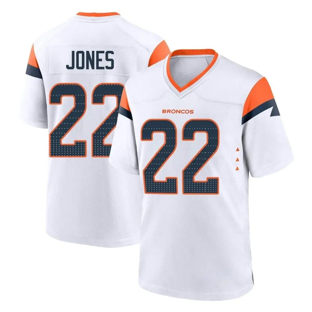 Punc D.Broncos #22 Brandon Jones Player White Home Game Stitched Jerseys