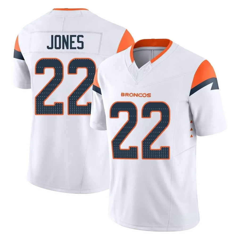 Punc D.Broncos #22 Brandon Jones Player White Limited Vapor F.U.S.E. Home Game Stitched Jerseys