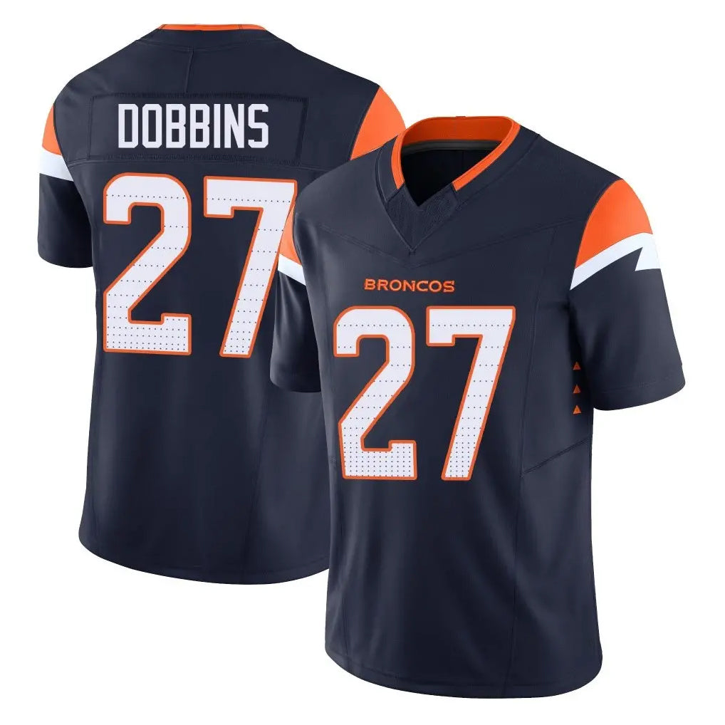 Punc D.Broncos #27 J.K. Dobbins Player Navy Limited Vapor F.U.S.E. Home Game Stitched Jerseys
