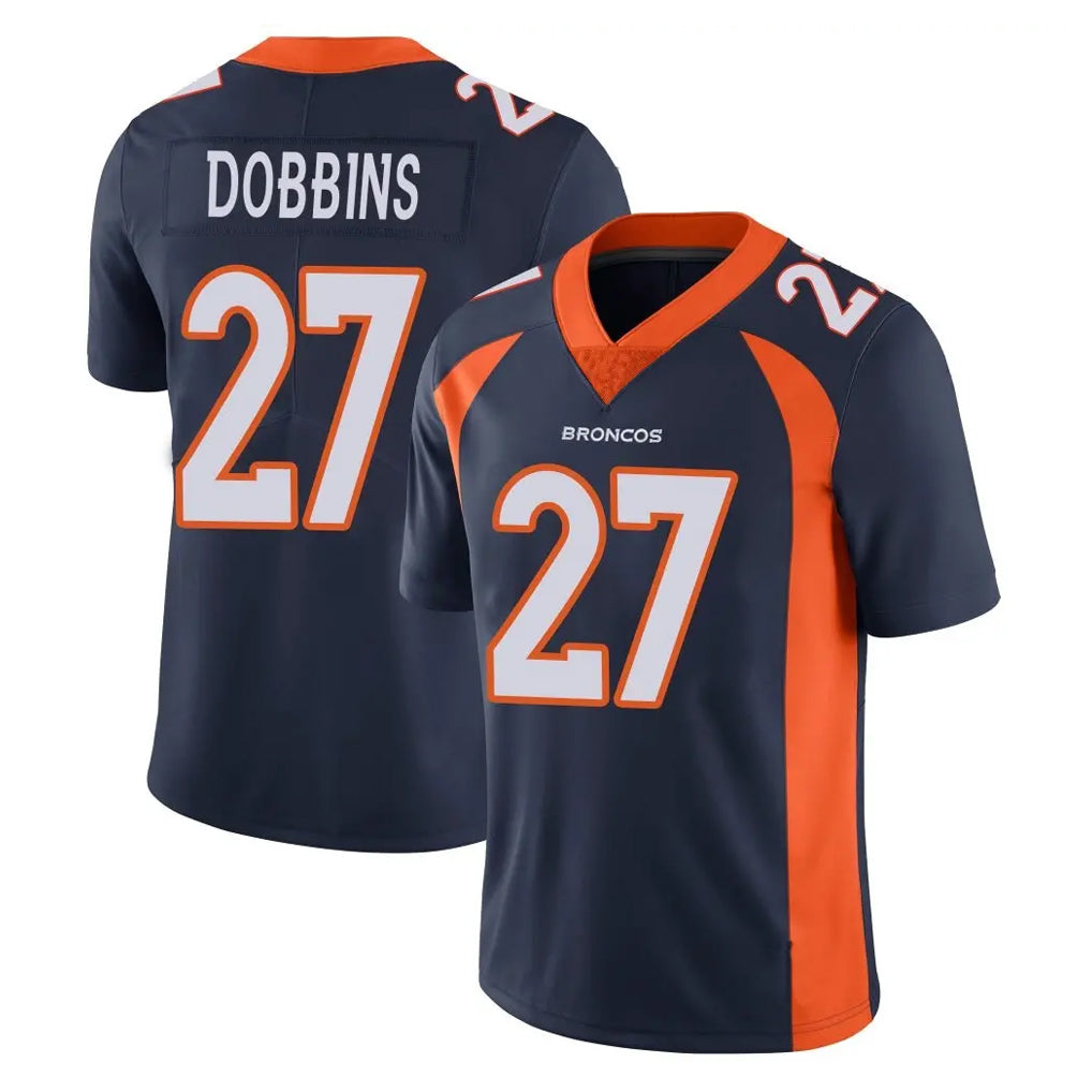 Punc D.Broncos #27 J.K. Dobbins Player Navy Vapor Untouchable Limited Game Stitched Jerseys