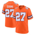 Punc D.Broncos #27 J.K. Dobbins Player Orange Alternate Collection Throwback Game Stitched Jerseys