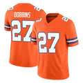 Punc D.Broncos #27 J.K. Dobbins Player Orange Limited Alternate Vapor F.U.S.E. Throwback Game Stitched Jerseys